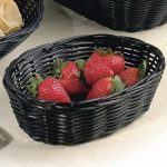 Ψωμιέρα οβάλ Polywicker σε χρώμα μαύρο 25,5x17,5x8hcm 24-06-005 ΚΩΔ.2886
