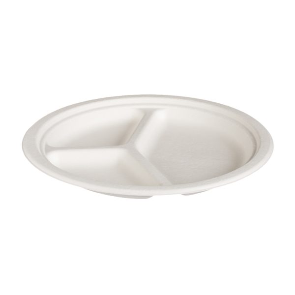 Πιάτο Στρογγυλό BIOLOGIC 3 θέσεων Ø26cm, 400 τεμάχια. ΚΩΔ.2459