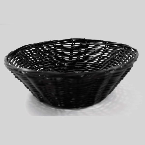 Ψωμιέρα στρόγγυλη Polywicker σε μαύρο χρώμα Ø23x7hcm 24-06-002 ΚΩΔ.2885