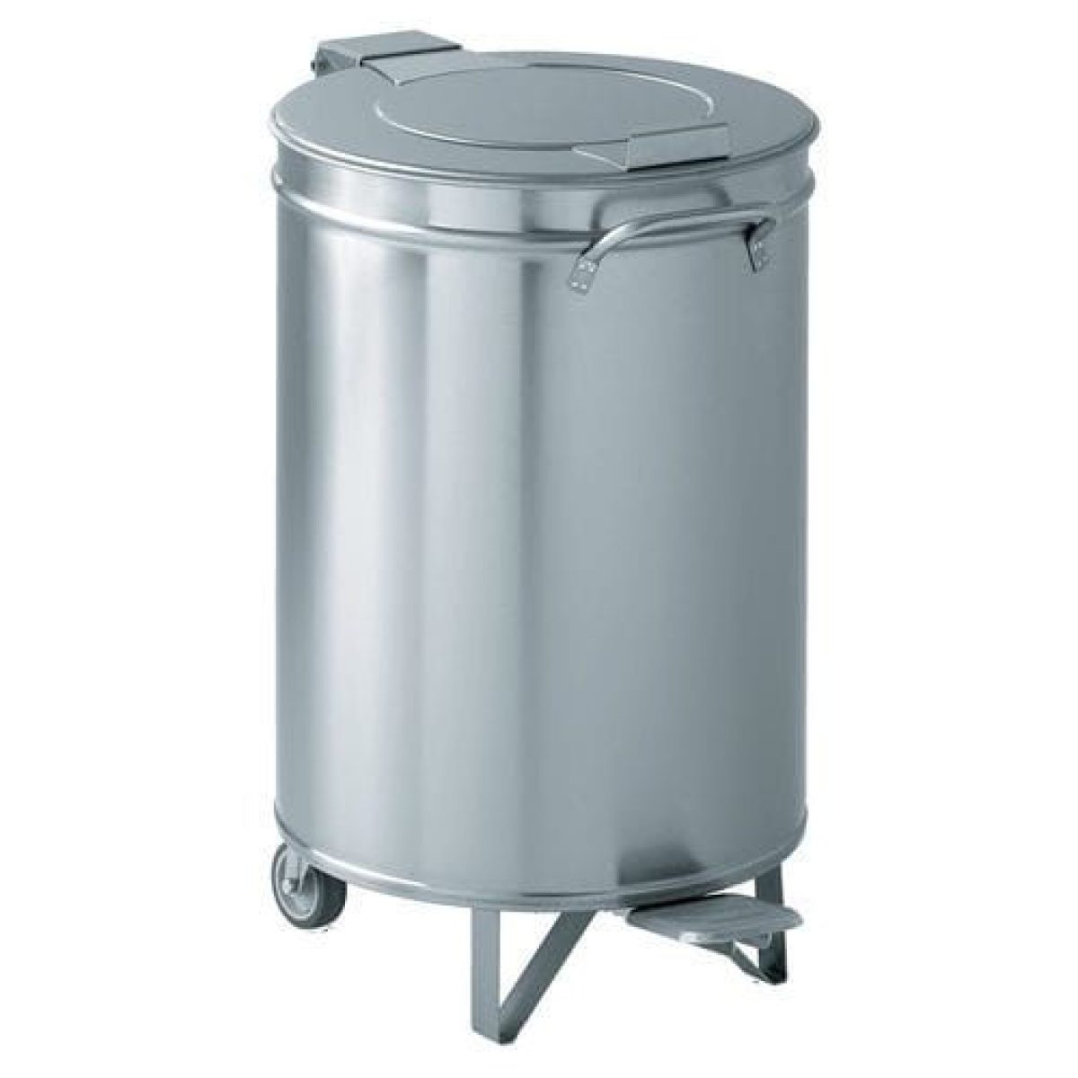 Κάδος απορριμματων ανοξείδωτος με πενταλ 50L ΚΩΔ.2350 - Image 2