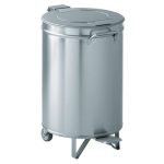Κάδος απορριμματων ανοξείδωτος με πενταλ 50L ΚΩΔ.2350