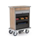 Τρόλεϊ τροφοδοσίας mini bar με 3 συρτάρια και ρολό με κλειδαριά Κωδ.3421 - Image 2