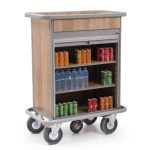 Τρόλεϊ τροφοδοσίας mini bar με 3 ρυθμιζόμενα ράφια και ρολό με κλειδαριά.Κωδ.3423 - Image 3